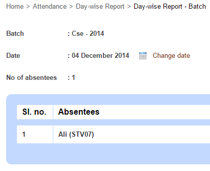 Generate the student day-wise attendance report1