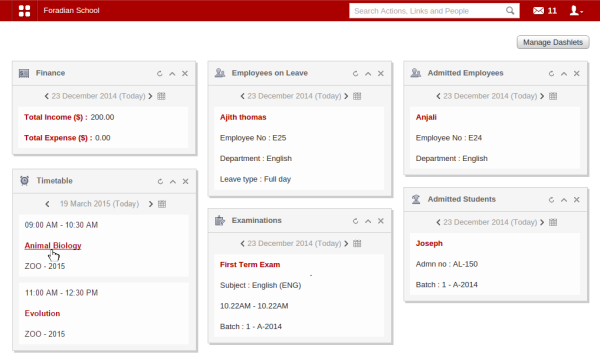 Interactive Dashlets