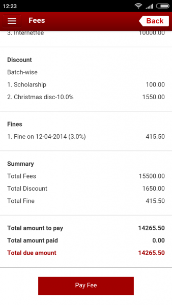 Fedena 3.5 Payment portal page