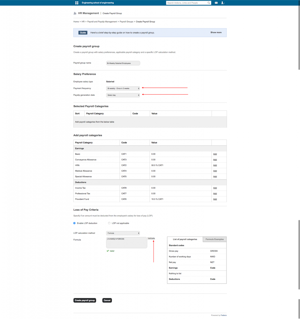 School Management system payslip dash