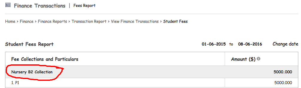 Fedena school management system finance module screenshot