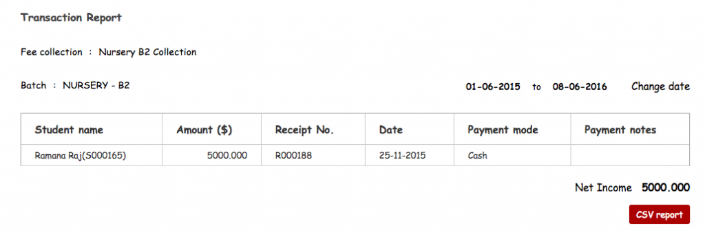Fedena school management system finance module screenshot 4