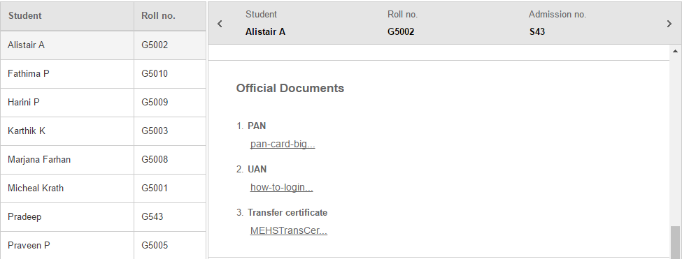 Fedena School ERP Student records 3