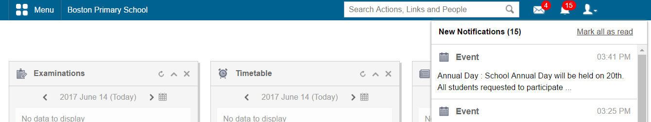 Fedena update screenshot notification image